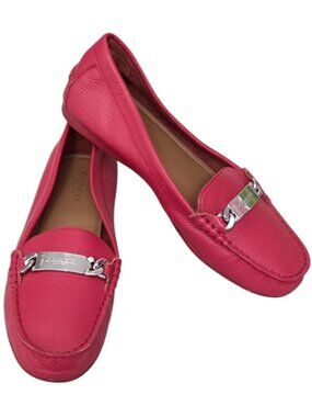 Coach Olive Red Leather Size 7.5B Flat Loafer Driving Shoes - A7751